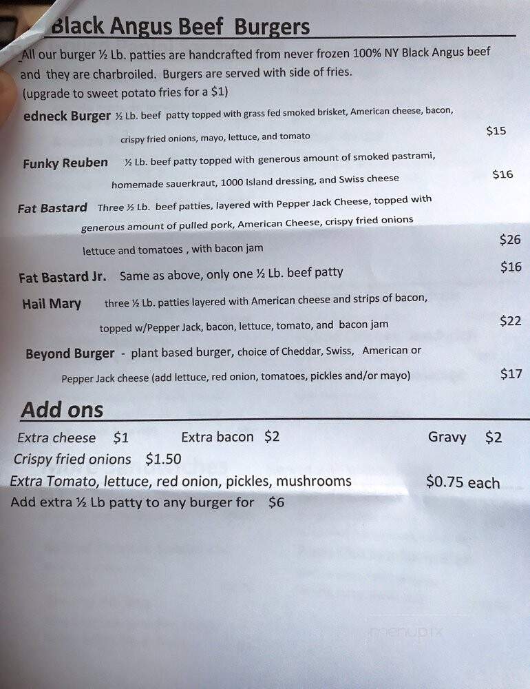 Duncan's Grille - Lake Placid, NY menu_pic
