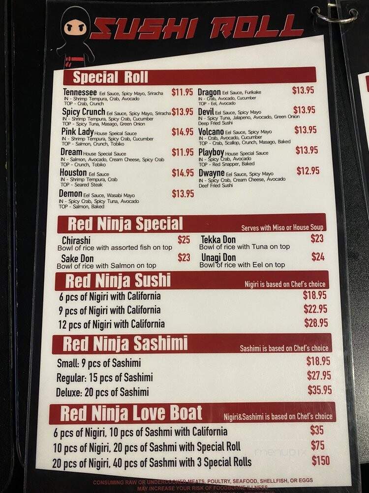 Red Ninja Sushi & Korean - Old Hickory, TN menu_pic