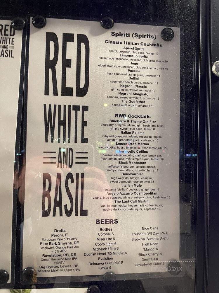 Red White and Basil - Rehoboth Beach, DE menu_pic