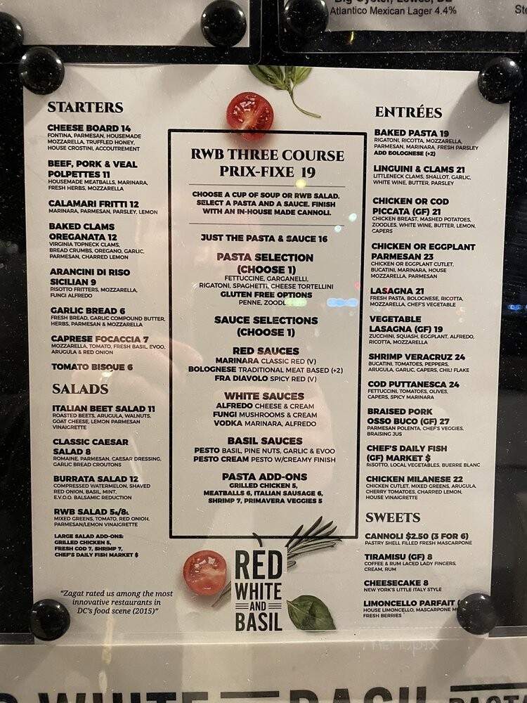 Red White and Basil - Rehoboth Beach, DE menu_pic