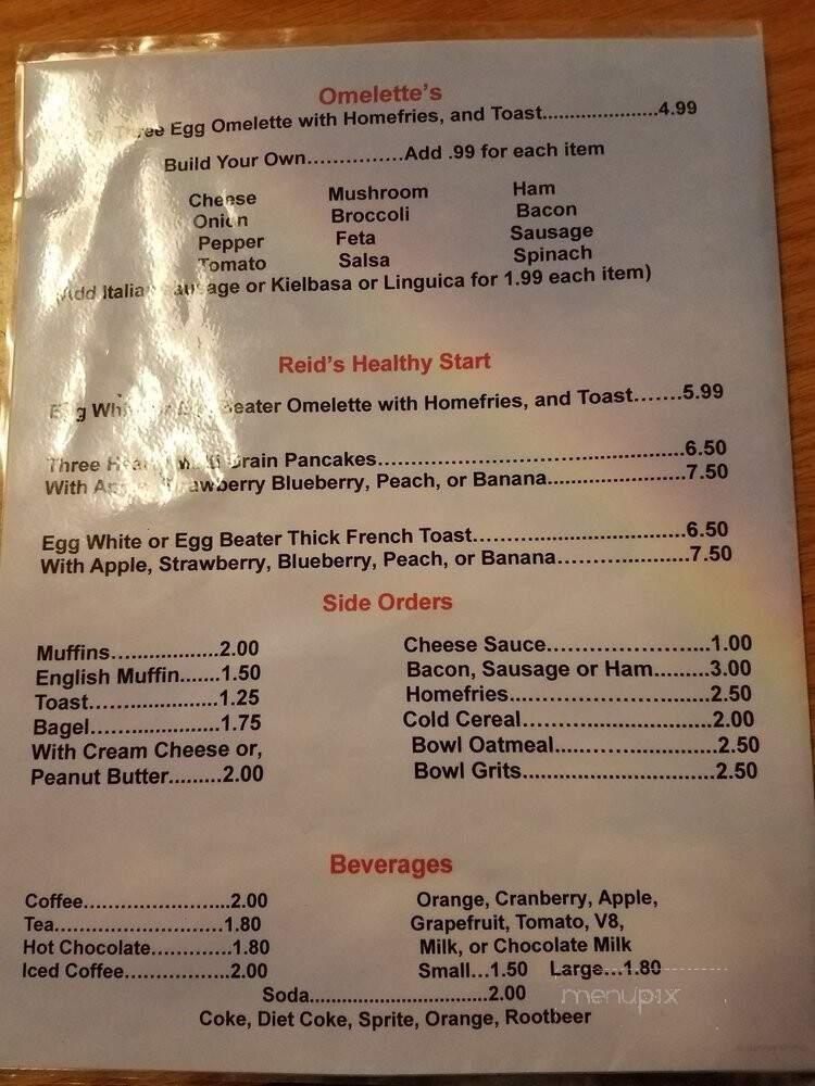 Reid's Steakhouse - Brockton, MA menu_pic