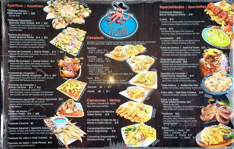 Restaurante y Cenaduria El Quino - Tucson, AZ menu_pic
