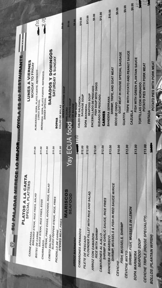 Restaurant Oyola - Newark, NJ menu_pic
