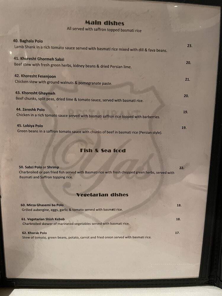 Sunset Restaurant Traiteur - Montreal, QC menu_pic