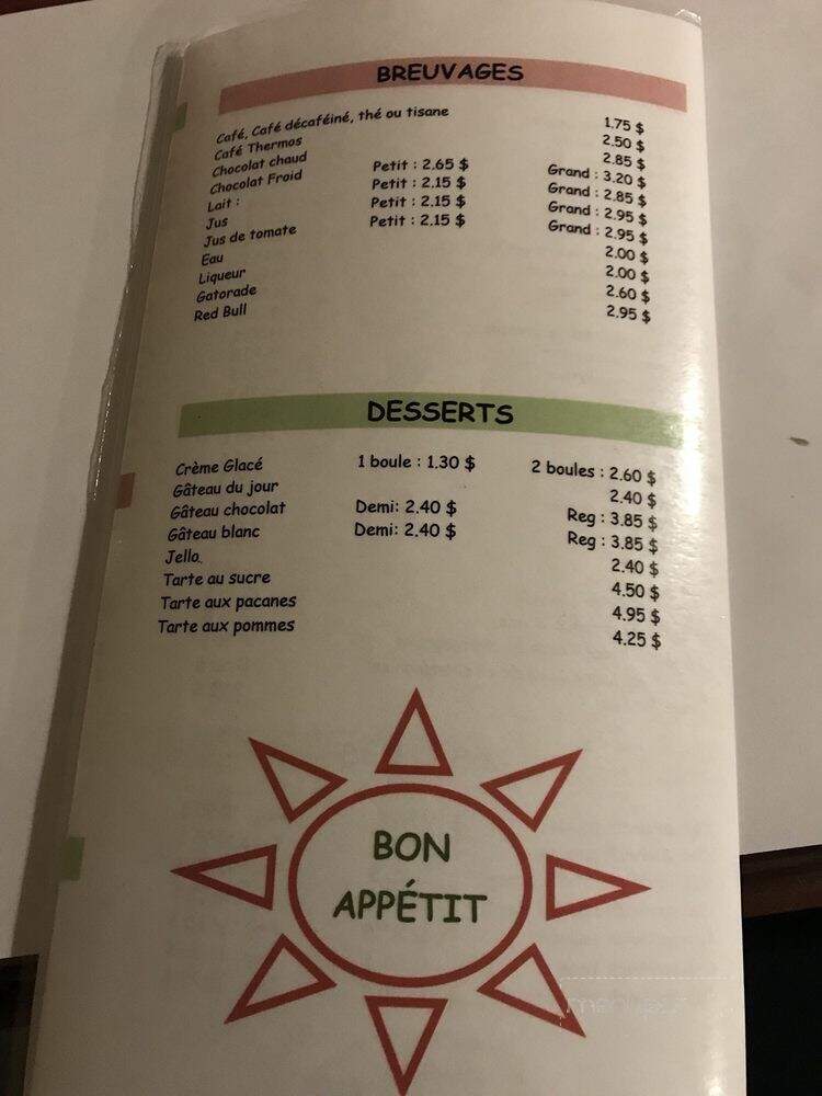 Resto-Bar Lac Saguay - Lac-Saguay, QC menu_pic
