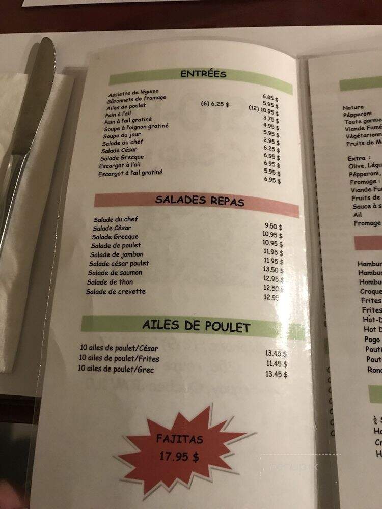 Resto-Bar Lac Saguay - Lac-Saguay, QC menu_pic