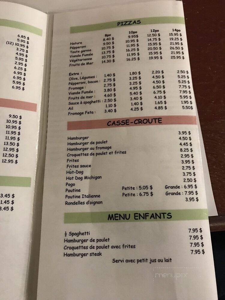 Resto-Bar Lac Saguay - Lac-Saguay, QC menu_pic
