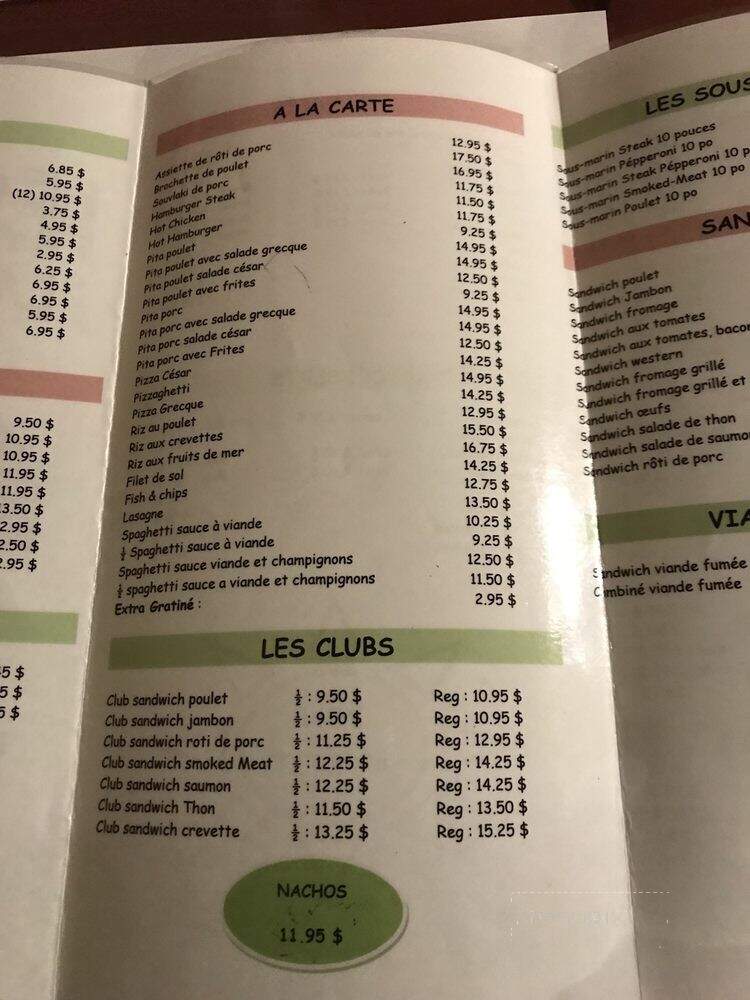 Resto-Bar Lac Saguay - Lac-Saguay, QC menu_pic