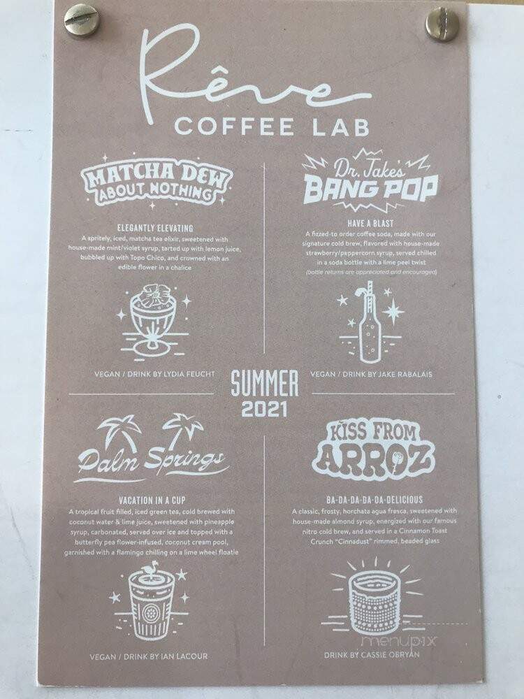 Reve Coffee Lab - Baton Rouge, LA menu_pic