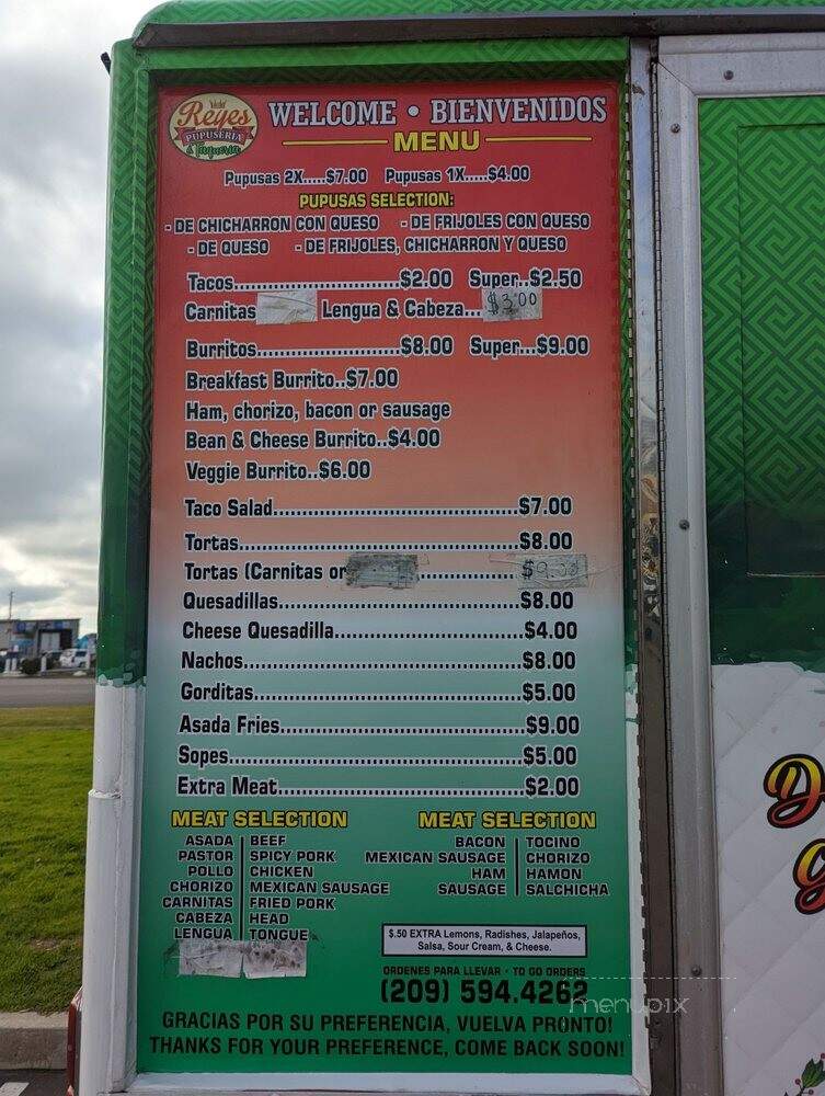 Reyes Pupuseria Y Taqueria - Lodi, CA menu_pic