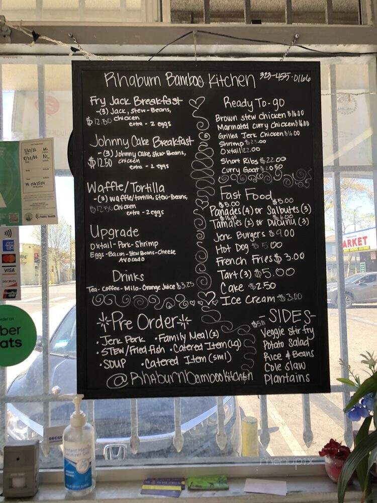 Rhaburn Bamboo Kitchen - Los Angeles, CA menu_pic