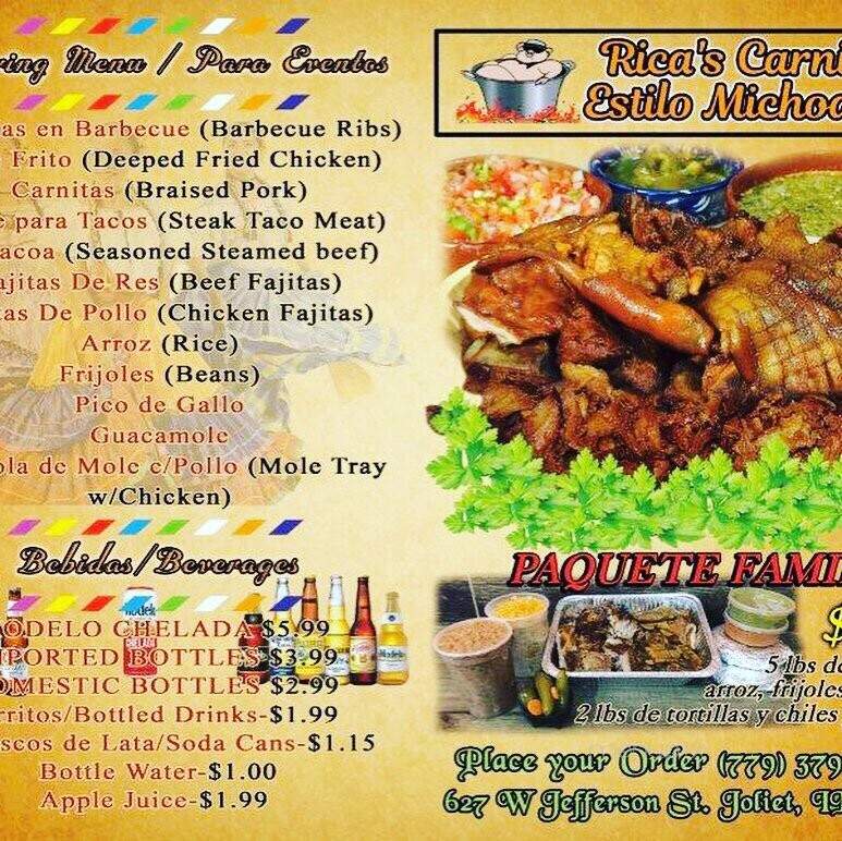 Rica's Carnitas Estilo Michoacan - Joliet, IL menu_pic