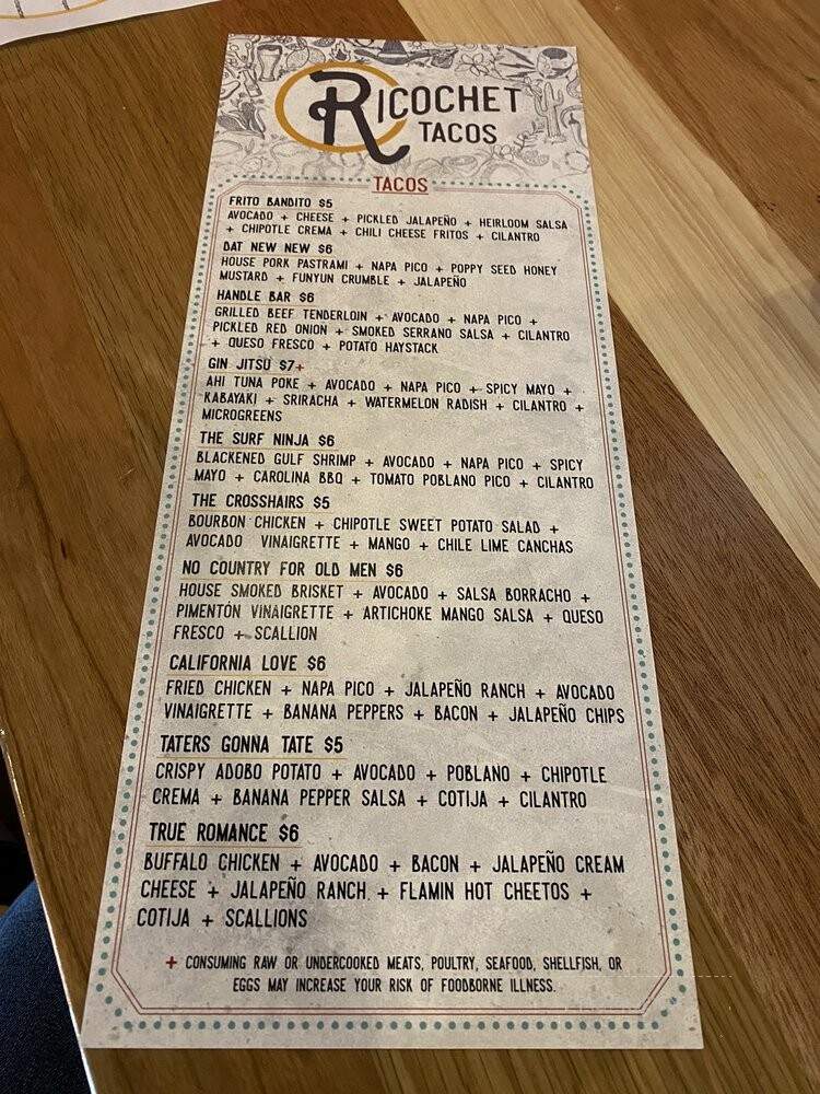 Ricochet Tacos - Crown Point, IN menu_pic