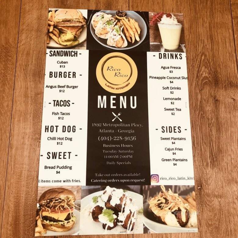 Rico Rico Latin Kitchen - Atlanta, GA menu_pic