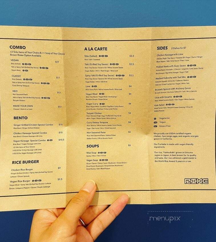 Rike - Los Angeles, CA menu_pic