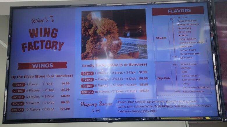 Riley's Wing Factory - Yorba Linda, CA menu_pic