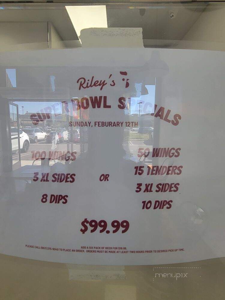 Riley's Wing Factory - Yorba Linda, CA menu_pic