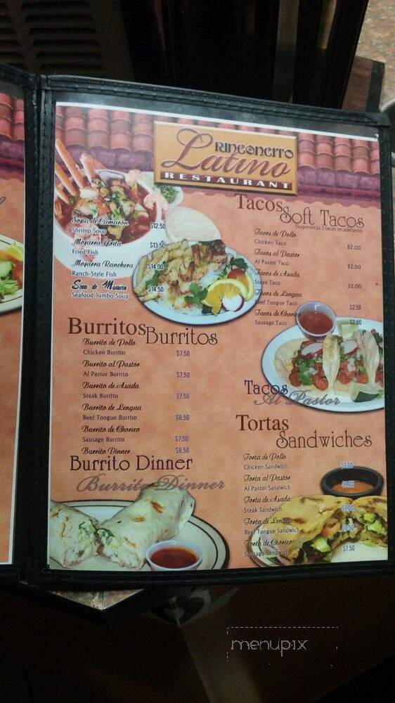 Rinconcito Latino - Fridley, MN menu_pic