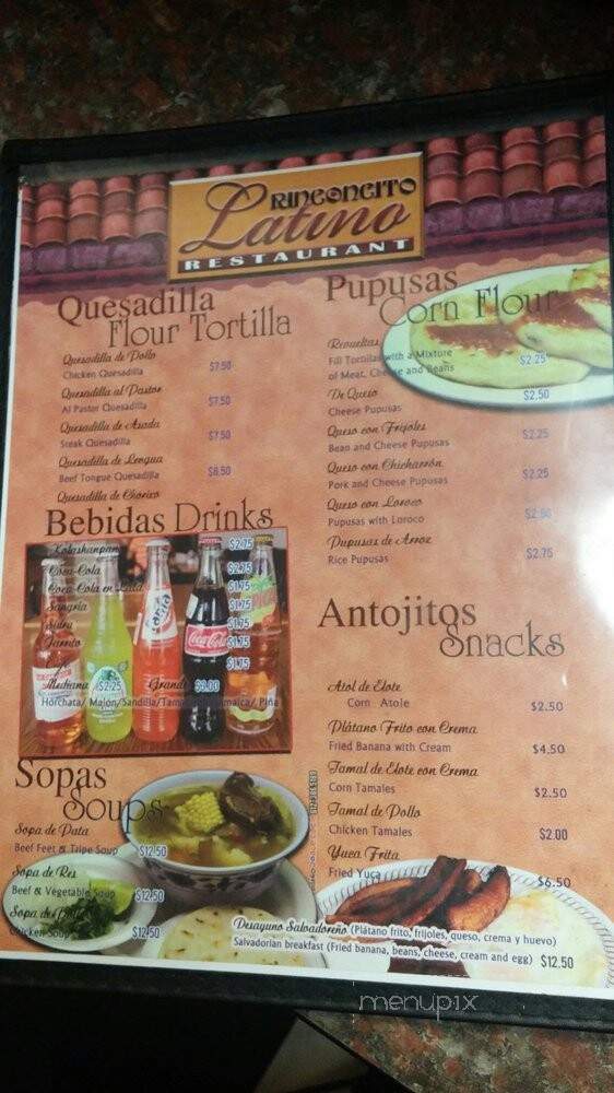 Rinconcito Latino - Fridley, MN menu_pic
