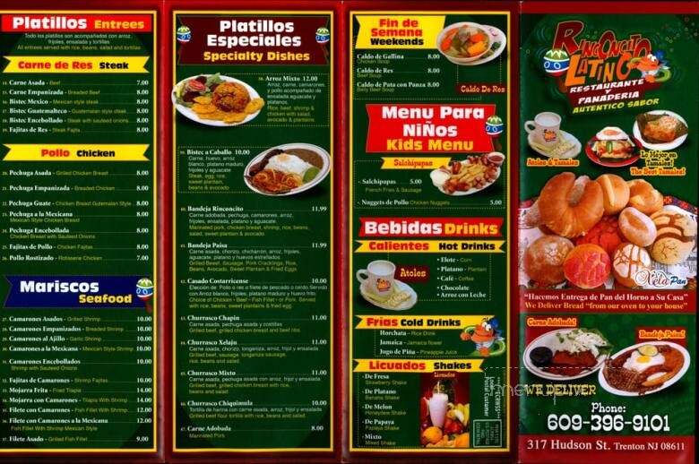 Rinconcito Latino - Trenton, NJ menu_pic