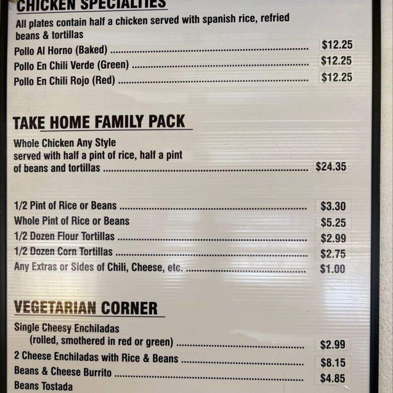 Rincon Del Pollo - Albuquerque, NM menu_pic