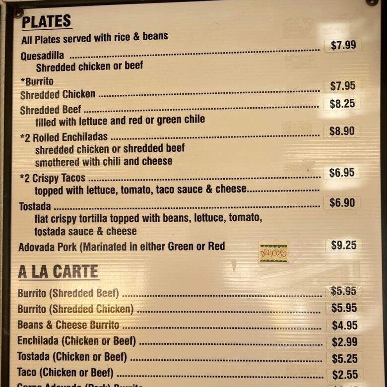 Rincon Del Pollo - Albuquerque, NM menu_pic