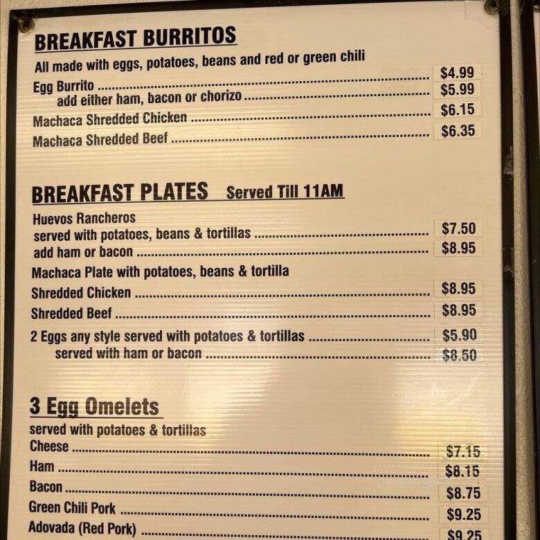 Rincon Del Pollo - Albuquerque, NM menu_pic