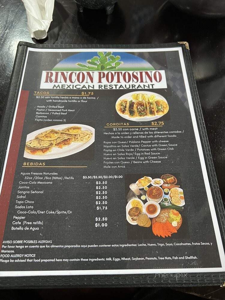Rincon Potosino Mexican Restaurant - Balch Springs, TX menu_pic
