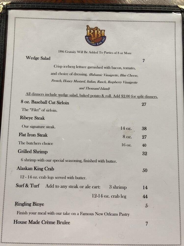 Ringling Bar - Ringling, MT menu_pic