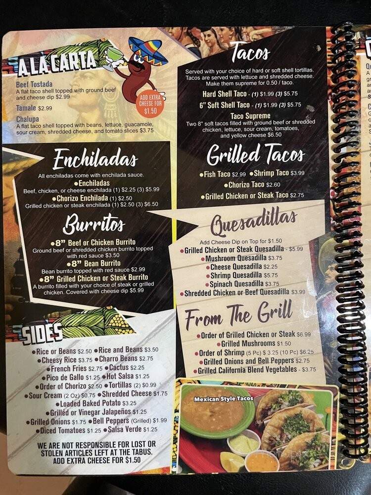 Rio Grande - Linden, TN menu_pic