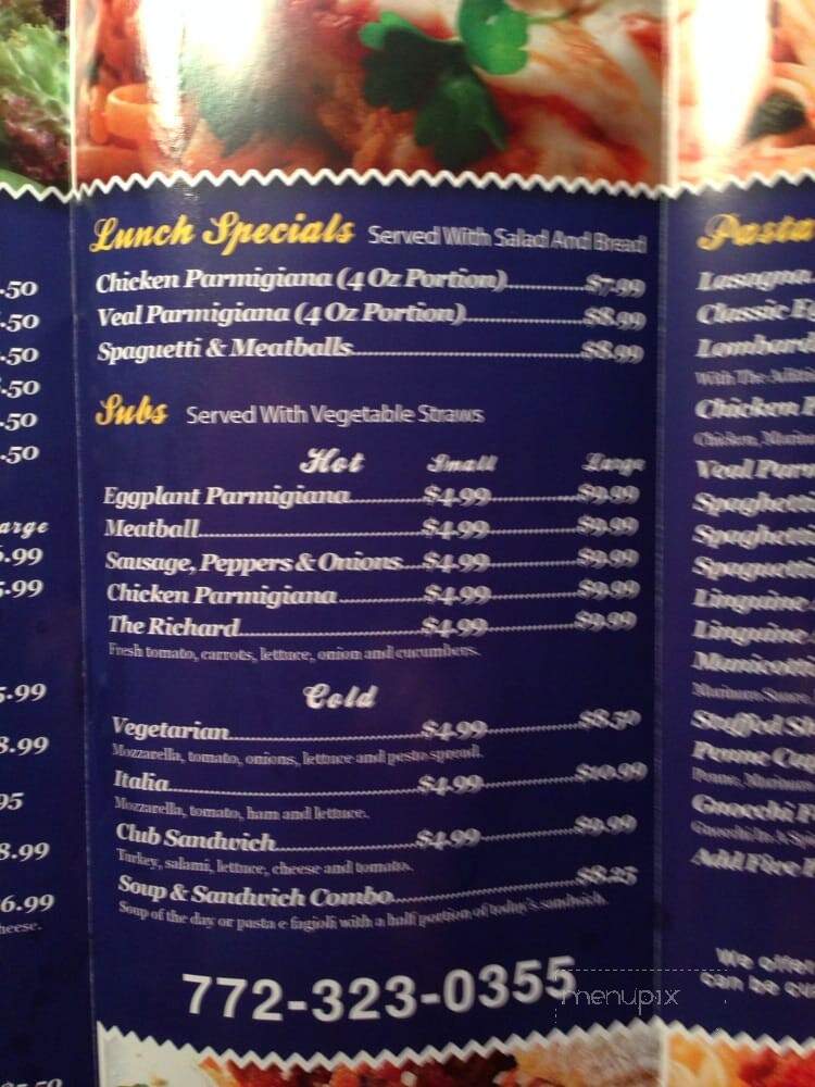 Ristorante Lombardi - Sun of Tuscany - Port St Lucie, FL menu_pic