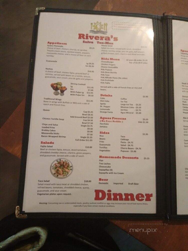 Rivera's Salva Tex-Mex - Farmersville, TX menu_pic