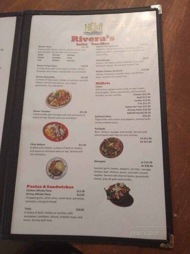 Rivera's Salva Tex-Mex - Farmersville, TX menu_pic