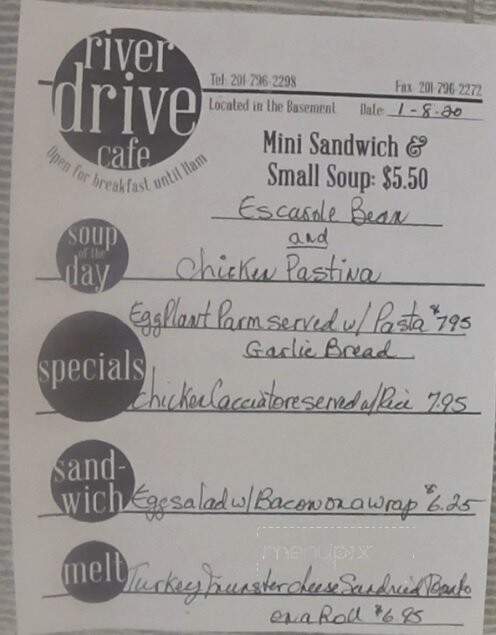 River Drive Cafe - Elmwood Park, NJ menu_pic