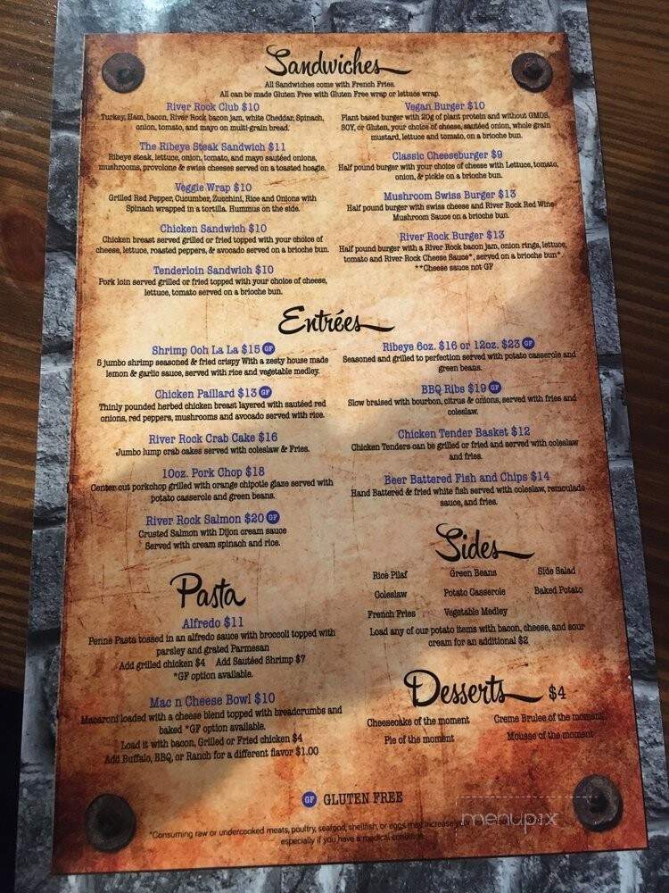 River Rock Bar & Grille - Piqua, OH menu_pic
