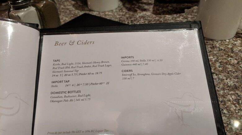 River's Edge The - - Harrison Mills, BC menu_pic