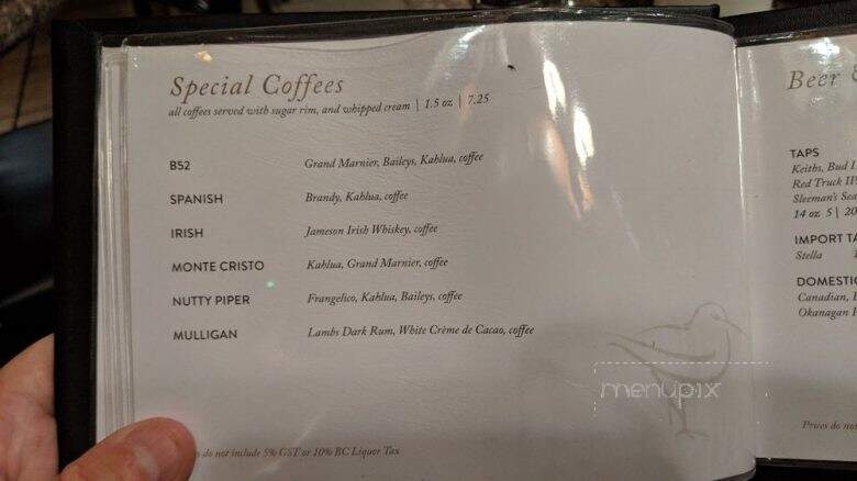 River's Edge The - - Harrison Mills, BC menu_pic