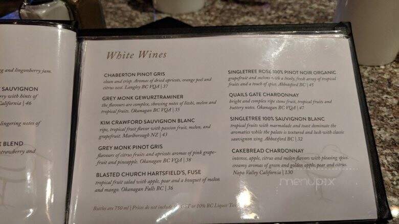 River's Edge The - - Harrison Mills, BC menu_pic