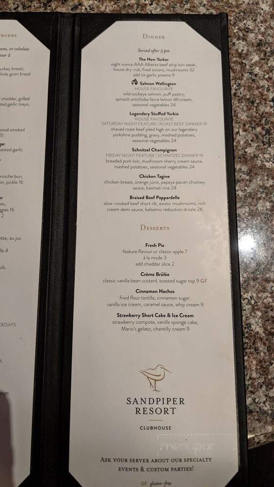 River's Edge The - - Harrison Mills, BC menu_pic