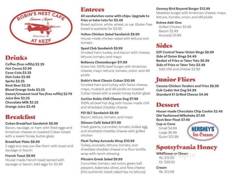 Robin's Nest Cafe - Delisle, SK menu_pic