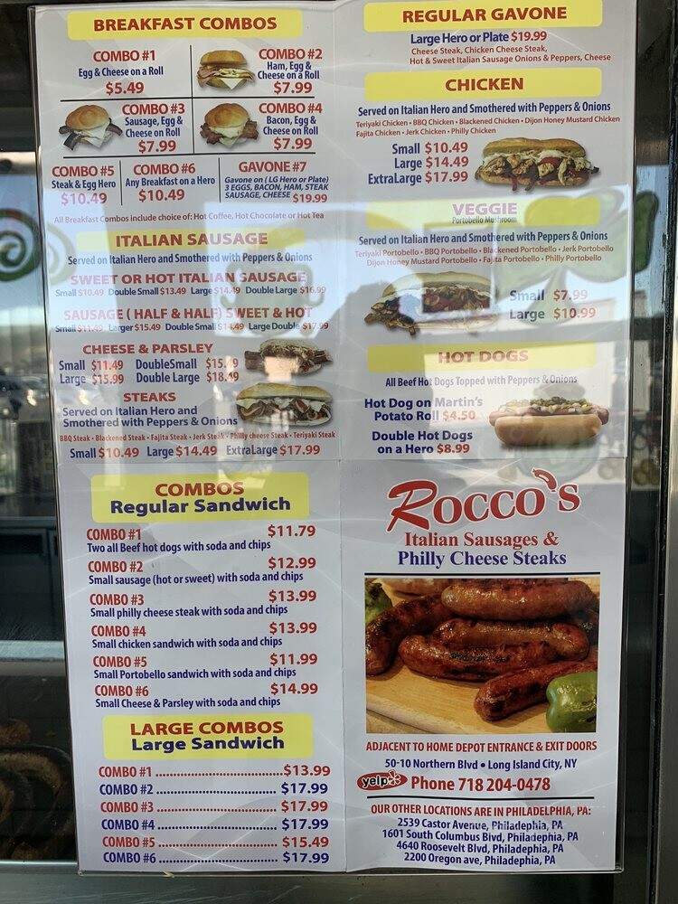 Rocco's Italian Sausages - Long Island City, NY menu_pic