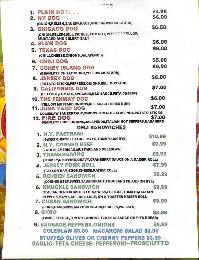 Rosalie's Italian Deli - Orange City, FL menu_pic
