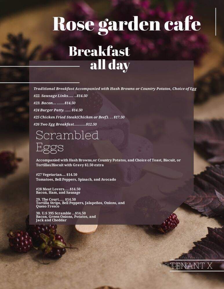 Rose Garden Cafe - Independence, CA menu_pic
