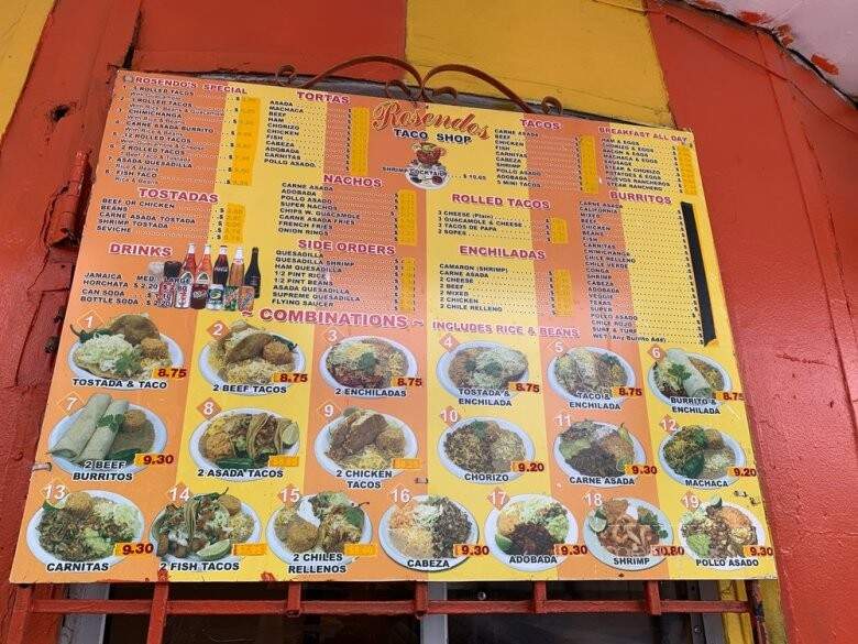 Rosendo's Taco Shop - El Cajon, CA menu_pic