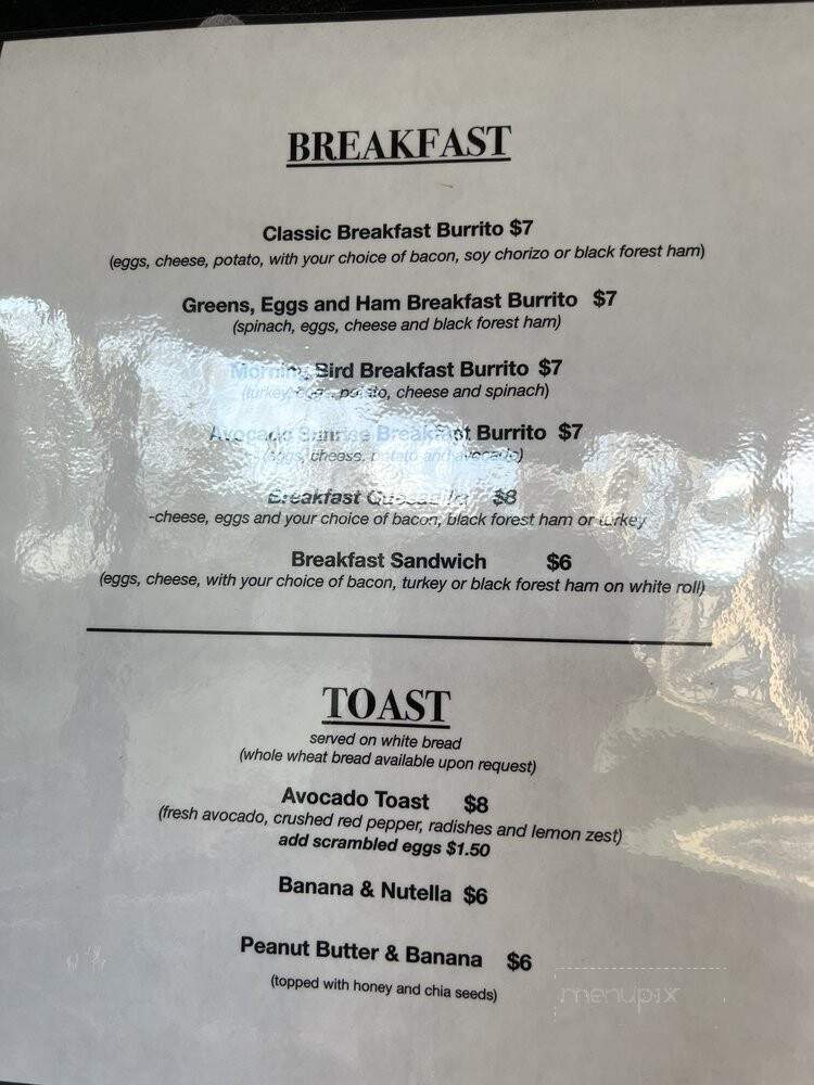 Route 6 Coffee & Smoothies - San Diego, CA menu_pic