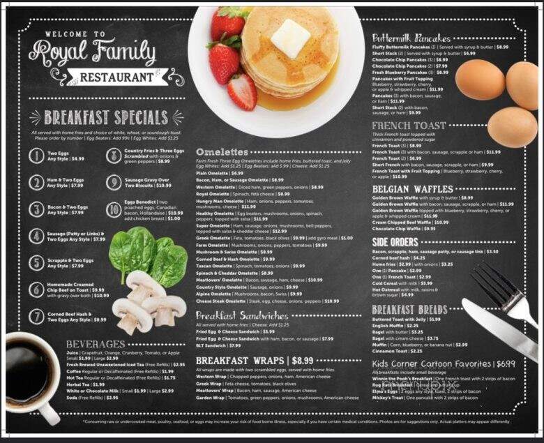 Royal D'chocolate Restaurant - Palmyra, PA menu_pic