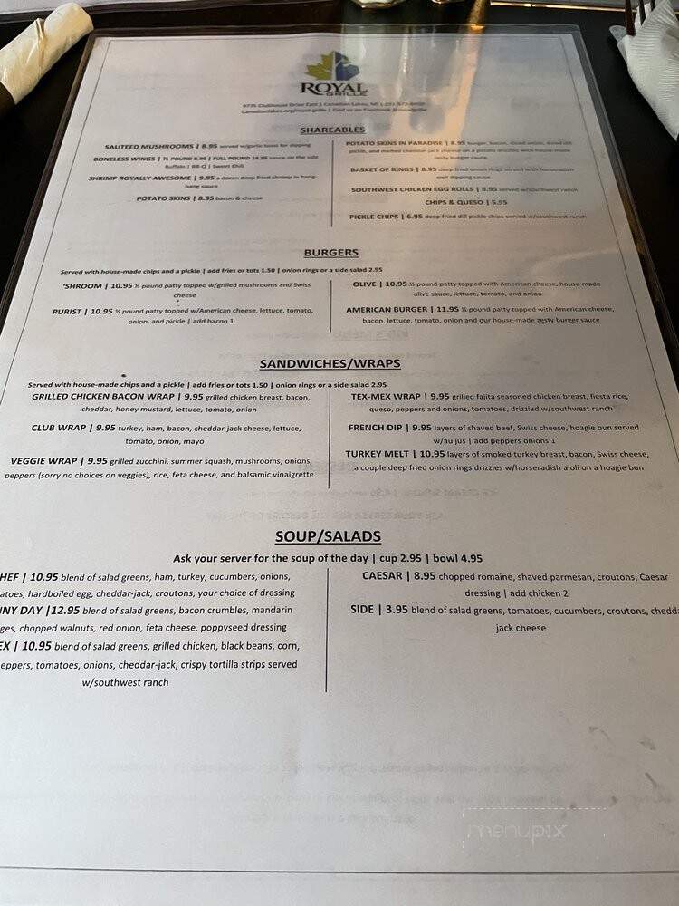Royal Grille - Canadian Lakes, MI menu_pic