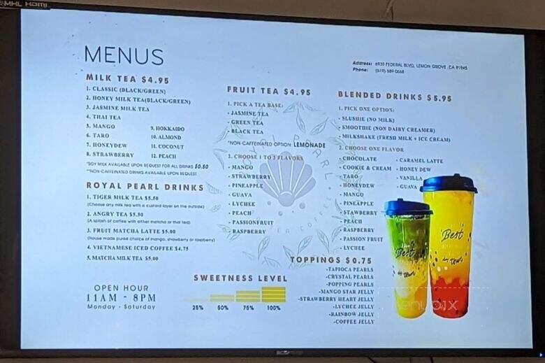 Royal Pearl Tea - Lemon Grove, CA menu_pic