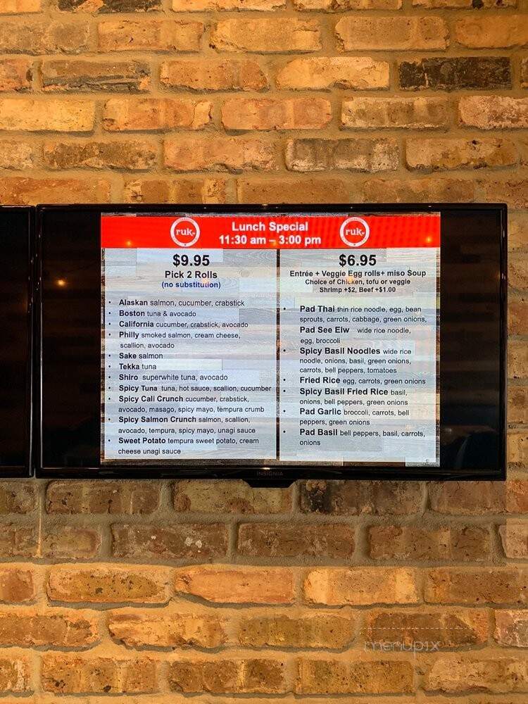 Ruk Sushi & Thai Edgebrook - Chicago, IL menu_pic