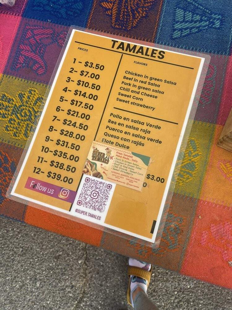 Super Tamales - San Jose, CA menu_pic